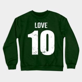 Jordan Alexander Love Distressed Black and White Jersey Number 10 American Football Quarterback QB Crewneck Sweatshirt